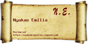 Nyakas Emília névjegykártya